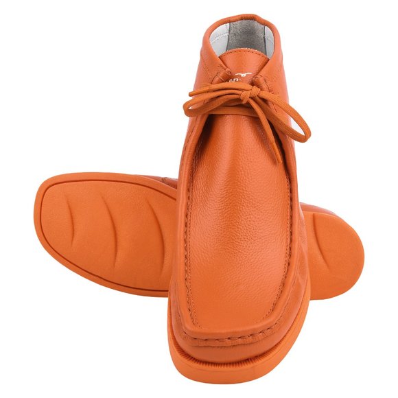 Hamara Joe Orange LEATHER DESERT CHUKKA CASUAL BOOTS HJ101-Orange - Picture 3 of 8